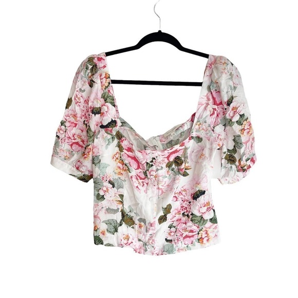 Favorite Daughter The One That Got Away Floral Square Neck Blouse Size L NWOT - Picture 5 of 8